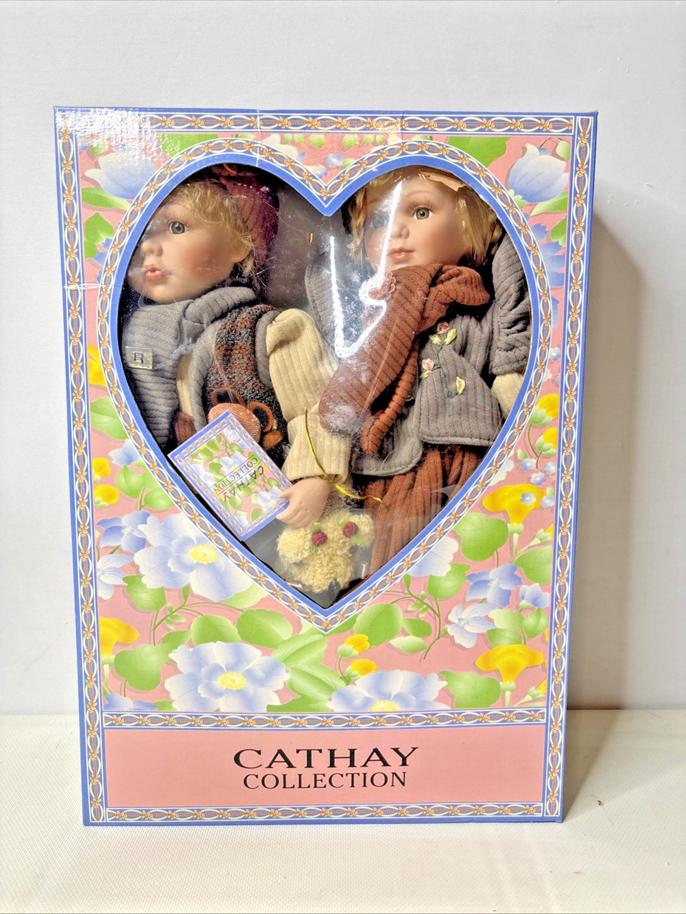 Vintage Cathay Collection Porcelain Twin Dolls Set Boy Girl Limited Edition NIB